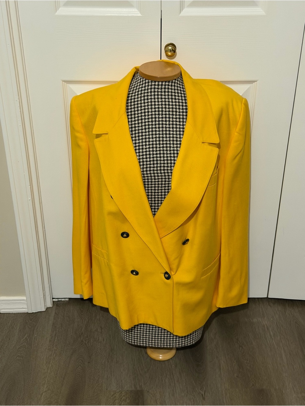 Vintage Evan pierce Yellow Double-Breasted Women's Blazer Jacket 20w